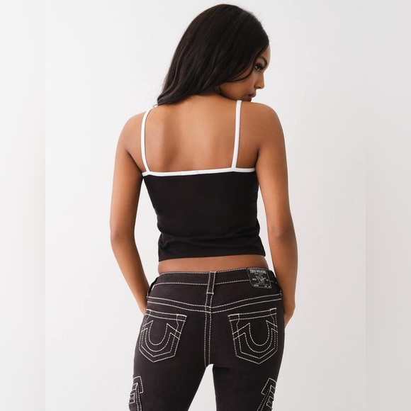 NWT - TRUE RELIGION Horseshoe Ring Womens Ringer Cami - Size S - Picture 3 of 4